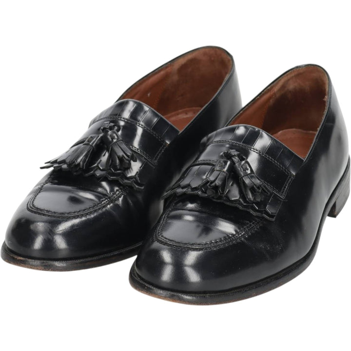 Bostonian CLASSICS Quilted Tassel Loafers, Size 9 1/2 Men's 27.5cm genuine leather black type Vintage Second Hand