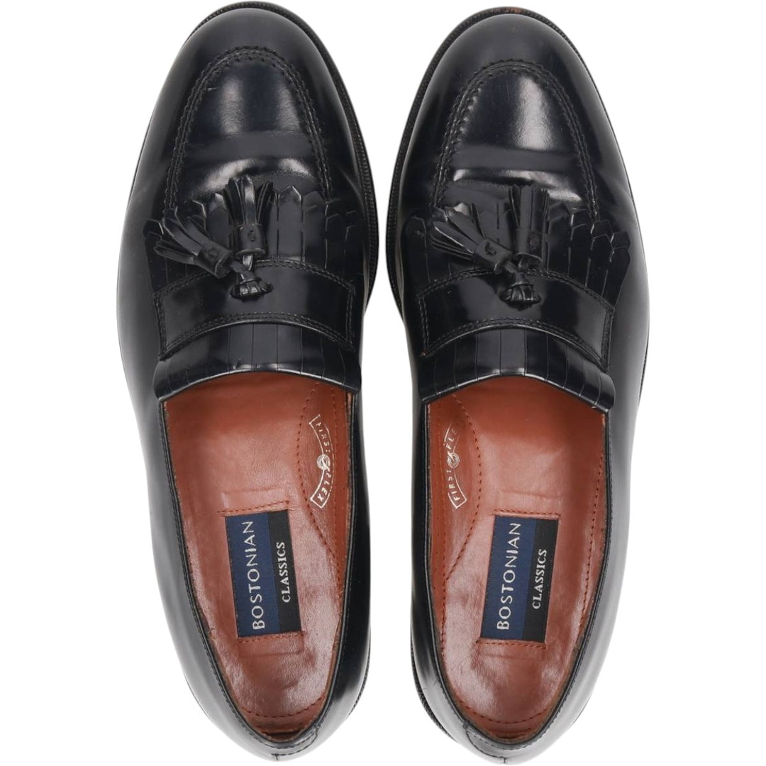 Bostonian CLASSICS Quilted Tassel Loafers, Size 9 1/2 Men's 27.5cm genuine leather black type Vintage Second Hand