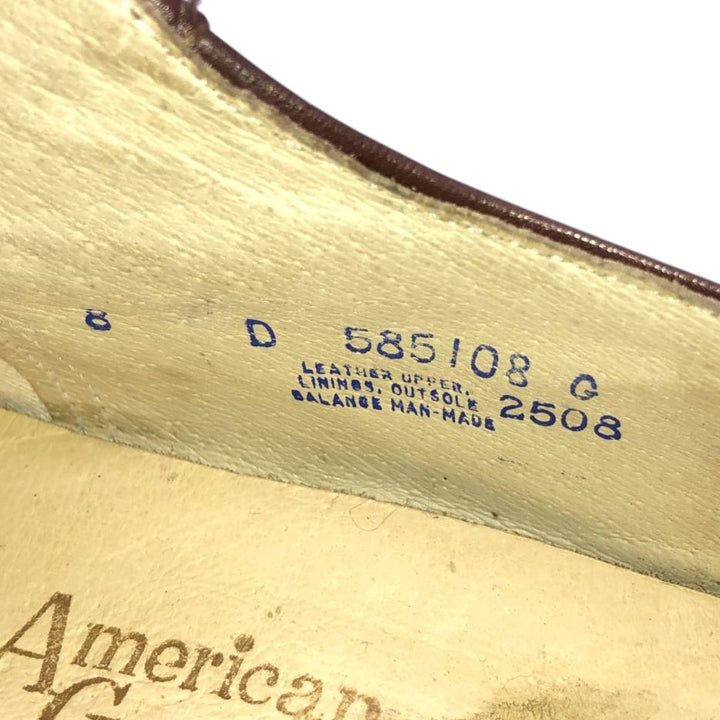 American Gentleman U-tip shoes, made in USA, size 8D Men's 26.0cm genuine leather bordeaux Vintage Second Hand