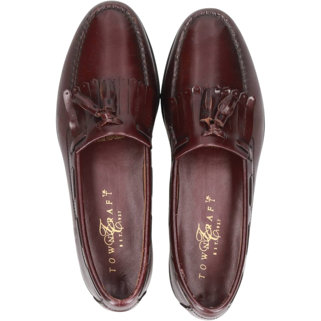 TOWN CRAFT Quilted Tassel Loafers, Made in USA, Size 10 1/2 D Men's 28.5cm genuine leather burgundy type Vintage Second Hand