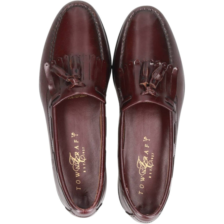 TOWN CRAFT Quilted Tassel Loafers, Made in USA, Size 10 1/2 D Men's 28.5cm genuine leather burgundy type Vintage Second Hand