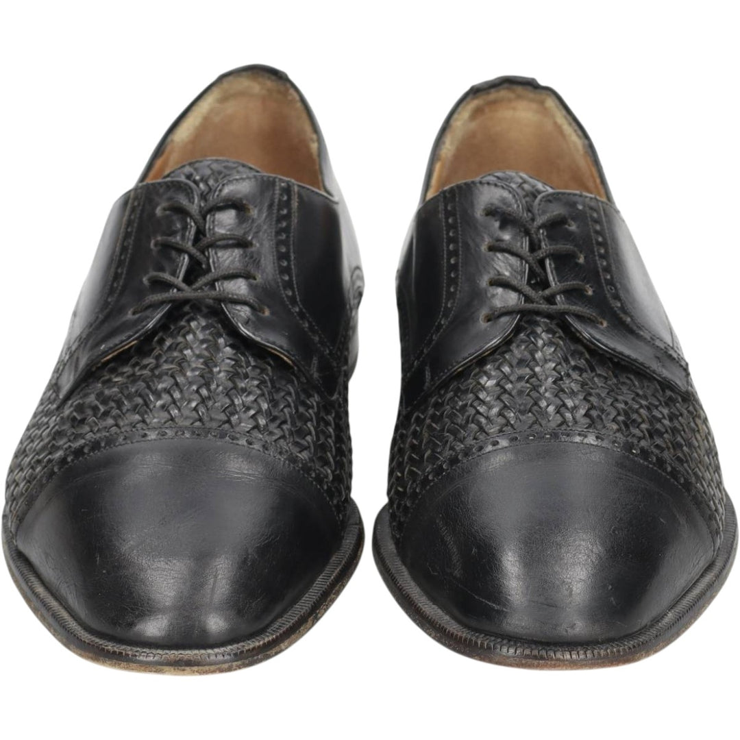 Mezlan knitted straight-tip shoes, size 8 1/2 Men's 26.5cm unclear black type Vintage Second Hand