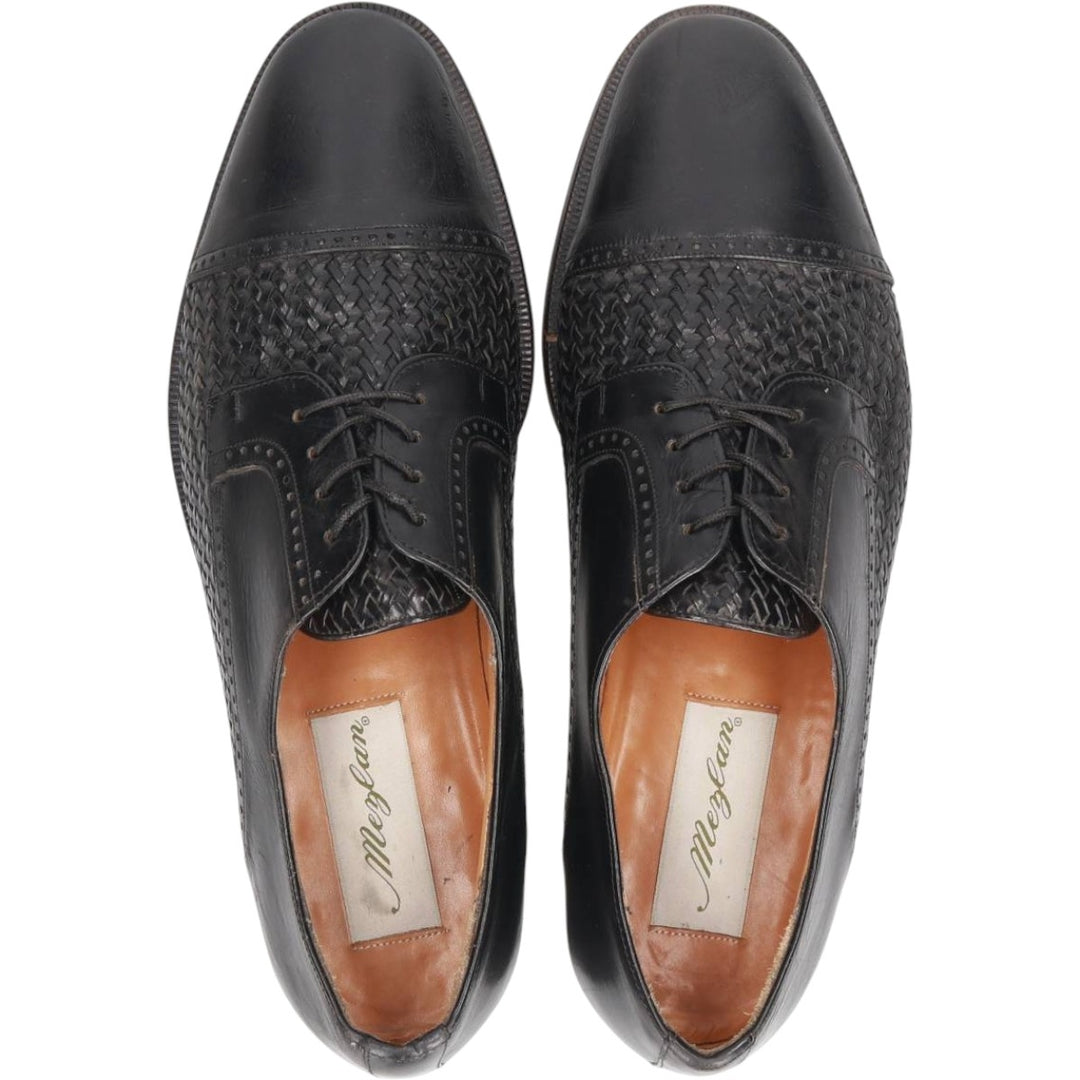 Mezlan knitted straight-tip shoes, size 8 1/2 Men's 26.5cm unclear black type Vintage Second Hand