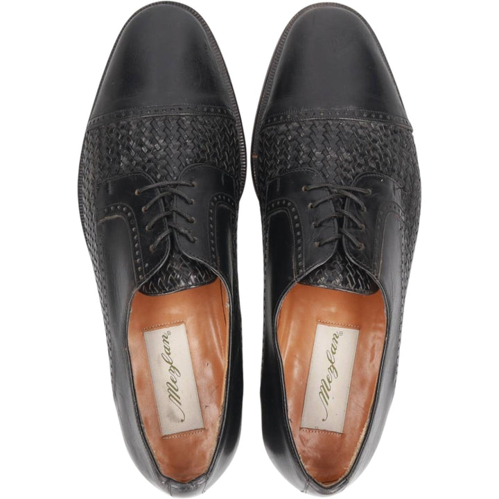 Mezlan knitted straight-tip shoes, size 8 1/2 Men's 26.5cm unclear black type Vintage Second Hand