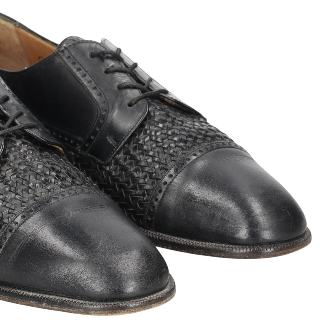 Mezlan knitted straight-tip shoes, size 8 1/2 Men's 26.5cm unclear black type Vintage Second Hand