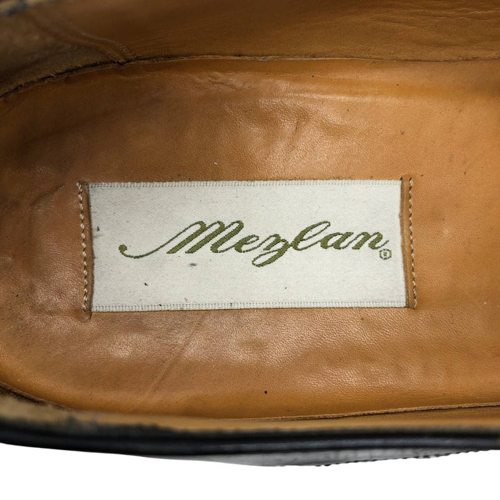 Mezlan knitted straight-tip shoes, size 8 1/2 Men's 26.5cm unclear black type Vintage Second Hand