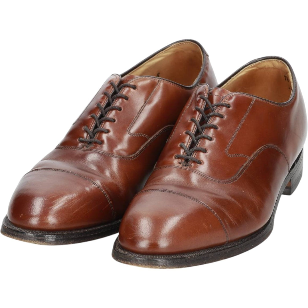 Johnston & Murphy OPTIMA Plain Straight Tip Shoes, Made in USA, Size 7 1/2D Men's 25.5cm unclear brown type Vintage Second Hand