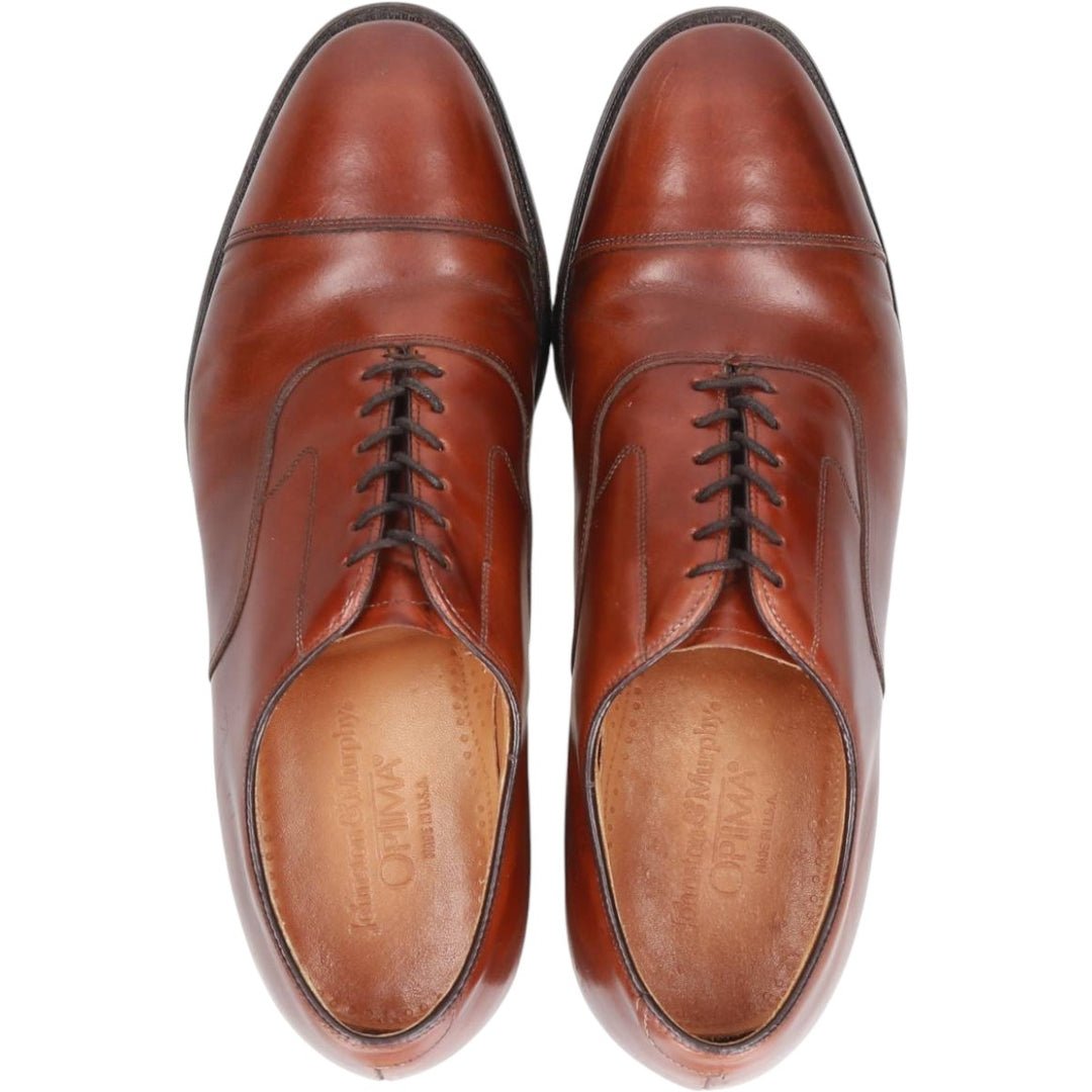 Johnston & Murphy OPTIMA Plain Straight Tip Shoes, Made in USA, Size 7 1/2D Men's 25.5cm unclear brown type Vintage Second Hand