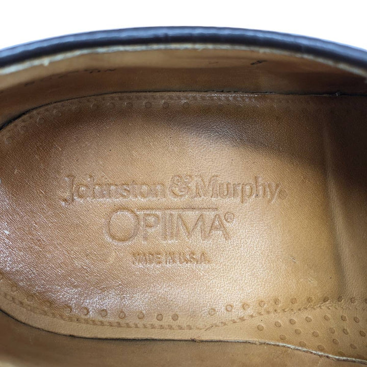 Johnston & Murphy OPTIMA Plain Straight Tip Shoes, Made in USA, Size 7 1/2D Men's 25.5cm unclear brown type Vintage Second Hand