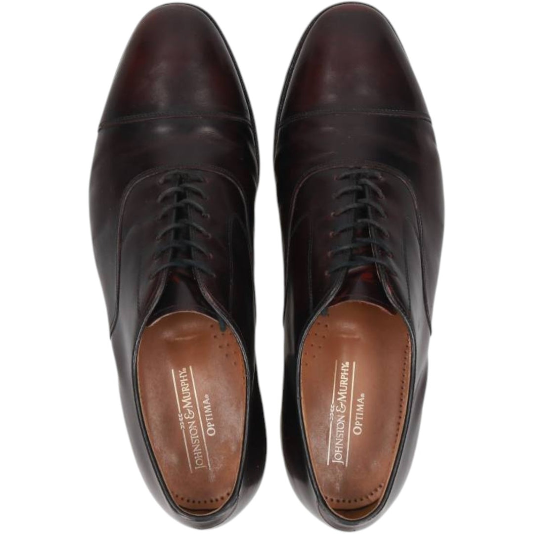 Johnston & Murphy Optima Straight Tip Shoes Made in USA Men's 27.5cm unclear burgundy type Vintage Second Hand