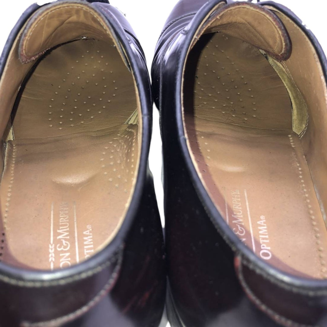Johnston & Murphy Optima Straight Tip Shoes Made in USA Men's 27.5cm unclear burgundy type Vintage Second Hand
