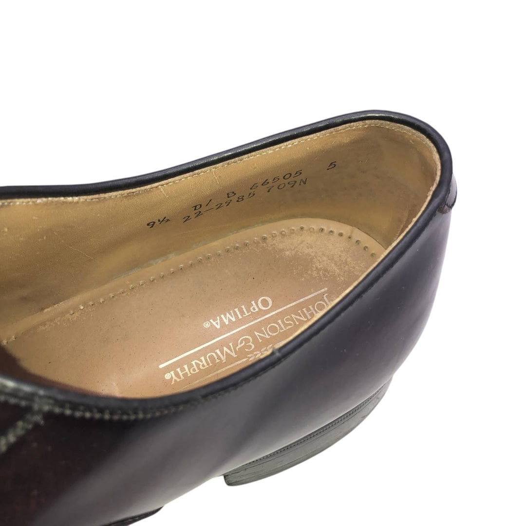 Johnston & Murphy Optima Straight Tip Shoes Made in USA Men's 27.5cm unclear burgundy type Vintage Second Hand
