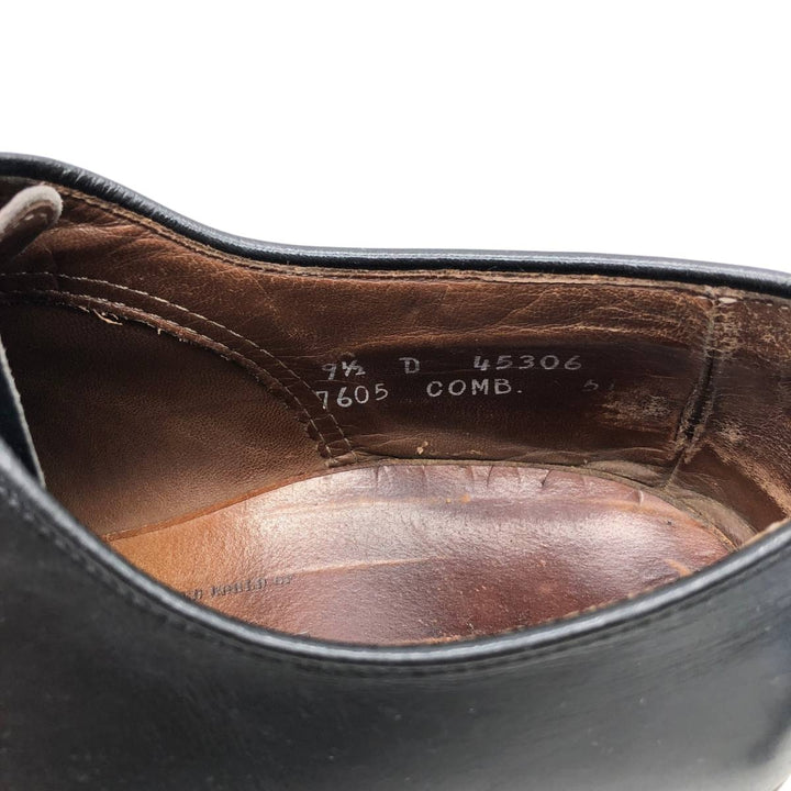 Allen Edmonds Dover plain toe shoes, made in the USA, size 9 1/2 Men's 27.5cm unclear black type Vintage Second Hand