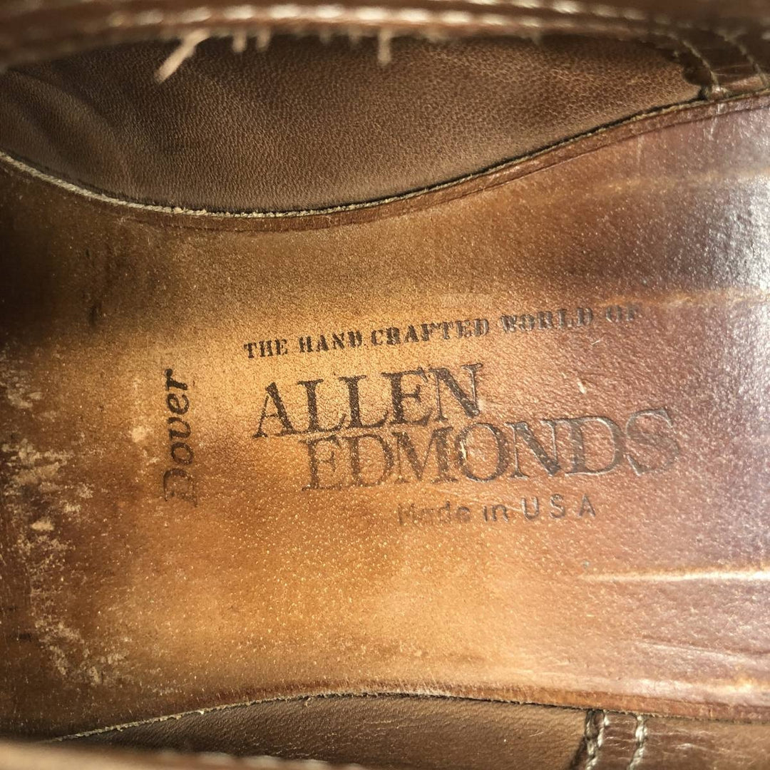 Allen Edmonds Dover plain toe shoes, made in the USA, size 9 1/2 Men's 27.5cm unclear black type Vintage Second Hand