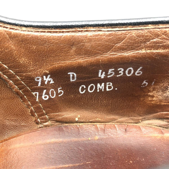 Allen Edmonds Dover plain toe shoes, made in the USA, size 9 1/2 Men's 27.5cm unclear black type Vintage Second Hand