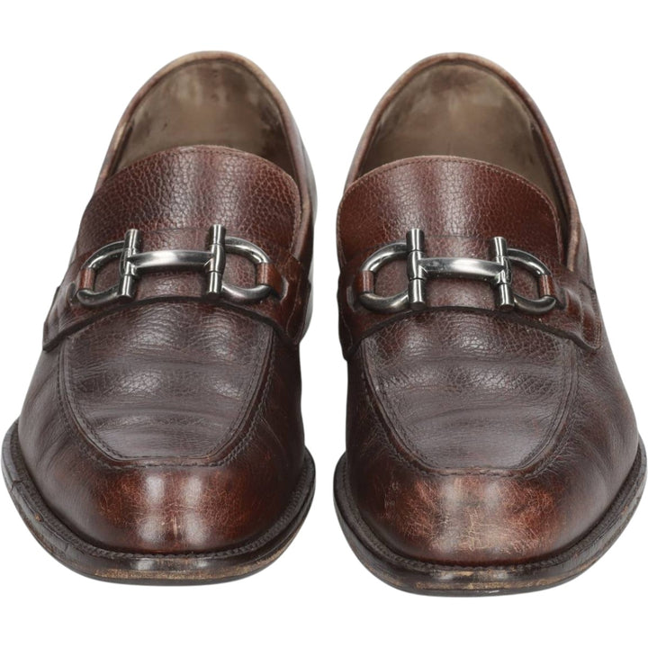 Salvatore Ferragamo bit loafers, made in Italy, size 9 1/2D Men's 27.5cm unclear brown type Vintage Second Hand