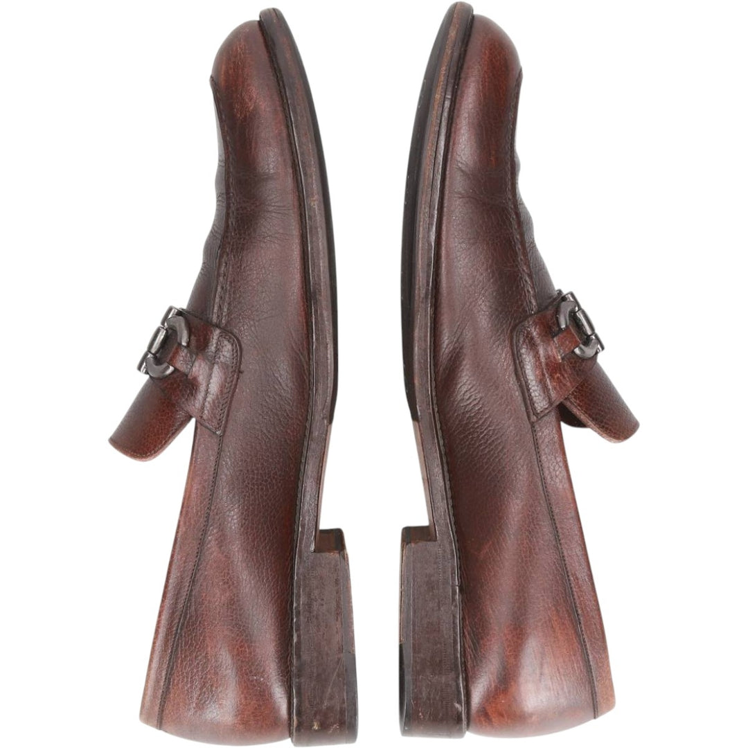 Salvatore Ferragamo bit loafers, made in Italy, size 9 1/2D Men's 27.5cm unclear brown type Vintage Second Hand