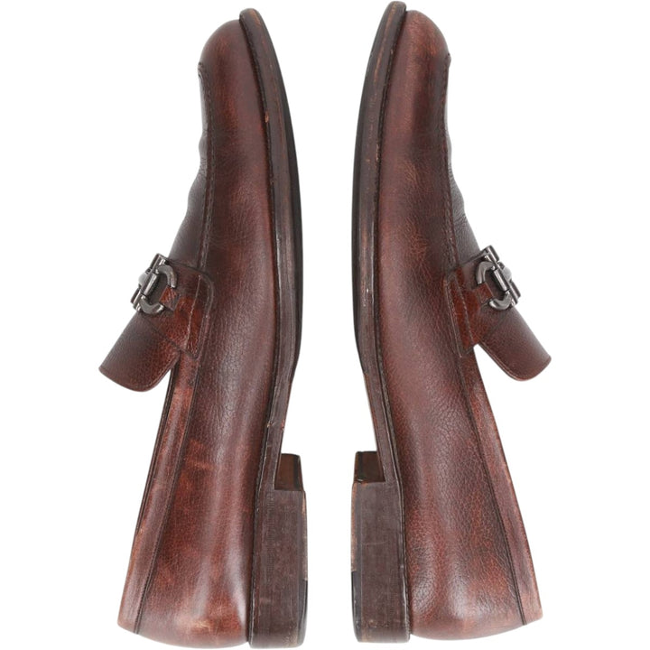 Salvatore Ferragamo bit loafers, made in Italy, size 9 1/2D Men's 27.5cm unclear brown type Vintage Second Hand