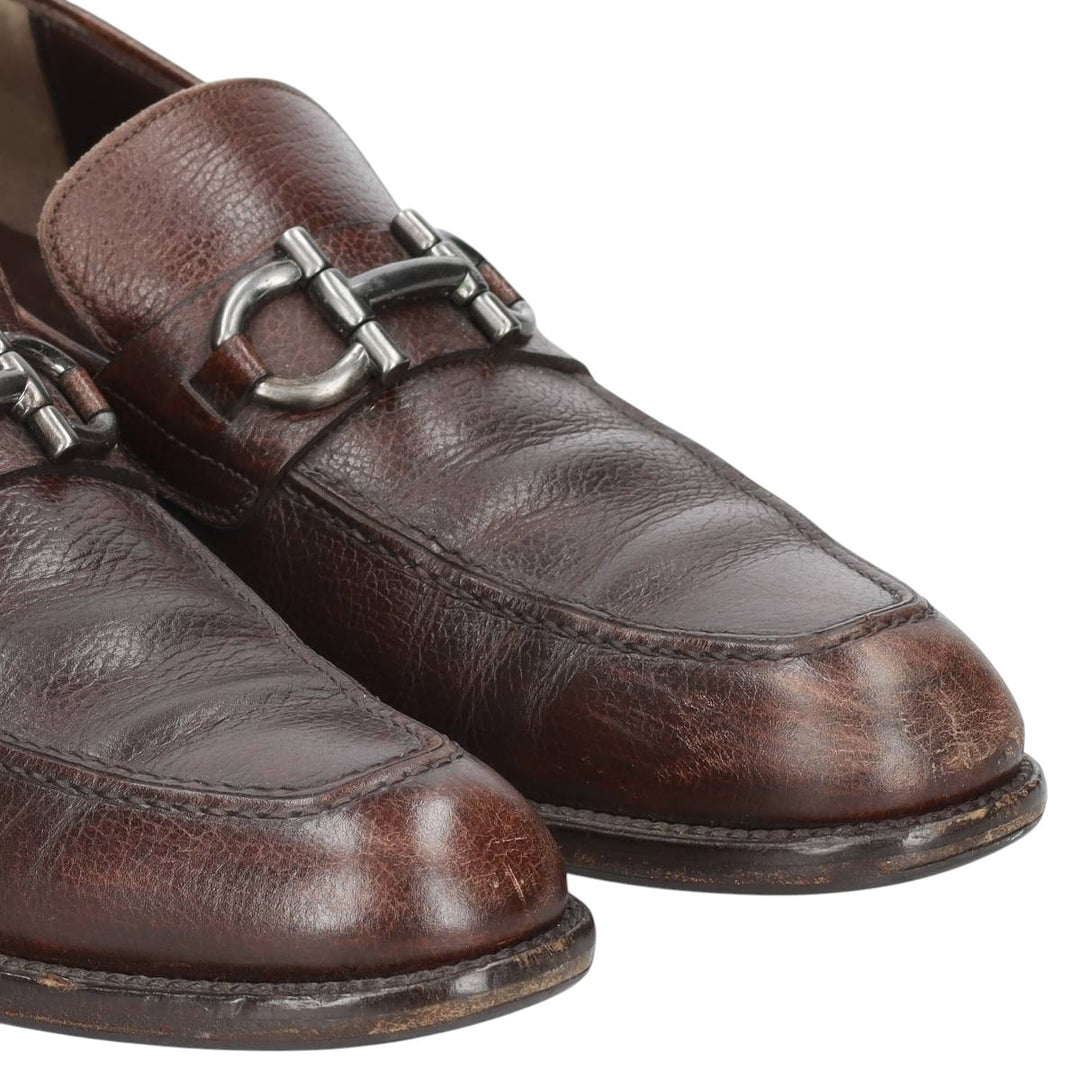Salvatore Ferragamo bit loafers, made in Italy, size 9 1/2D Men's 27.5cm unclear brown type Vintage Second Hand