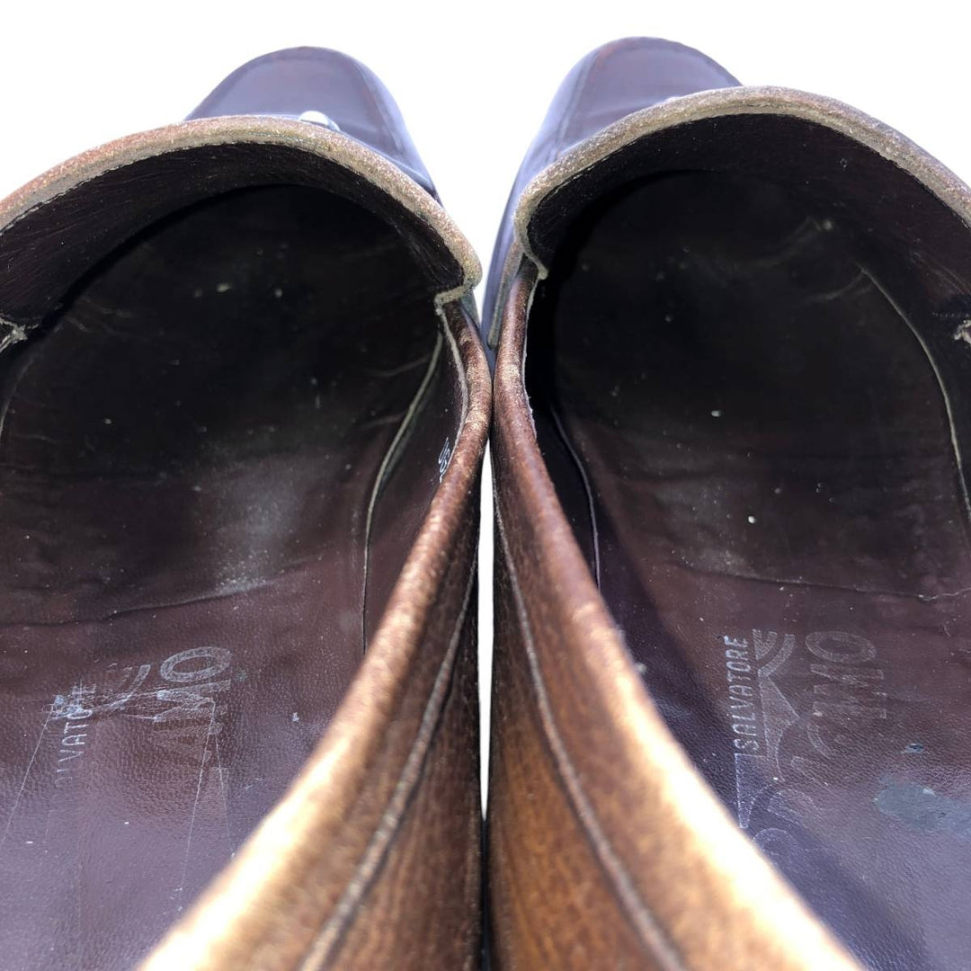 Salvatore Ferragamo bit loafers, made in Italy, size 9 1/2D Men's 27.5cm unclear brown type Vintage Second Hand