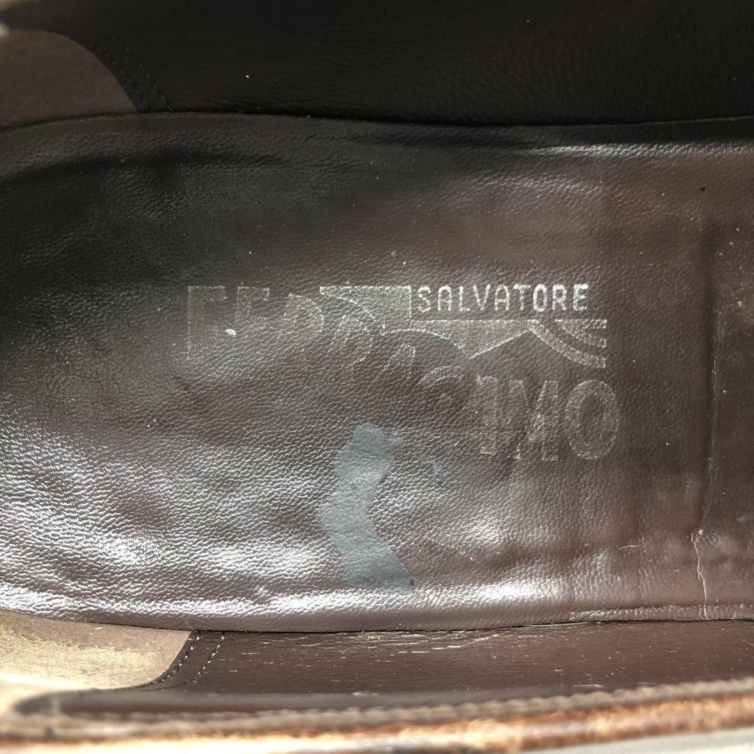 Salvatore Ferragamo bit loafers, made in Italy, size 9 1/2D Men's 27.5cm unclear brown type Vintage Second Hand