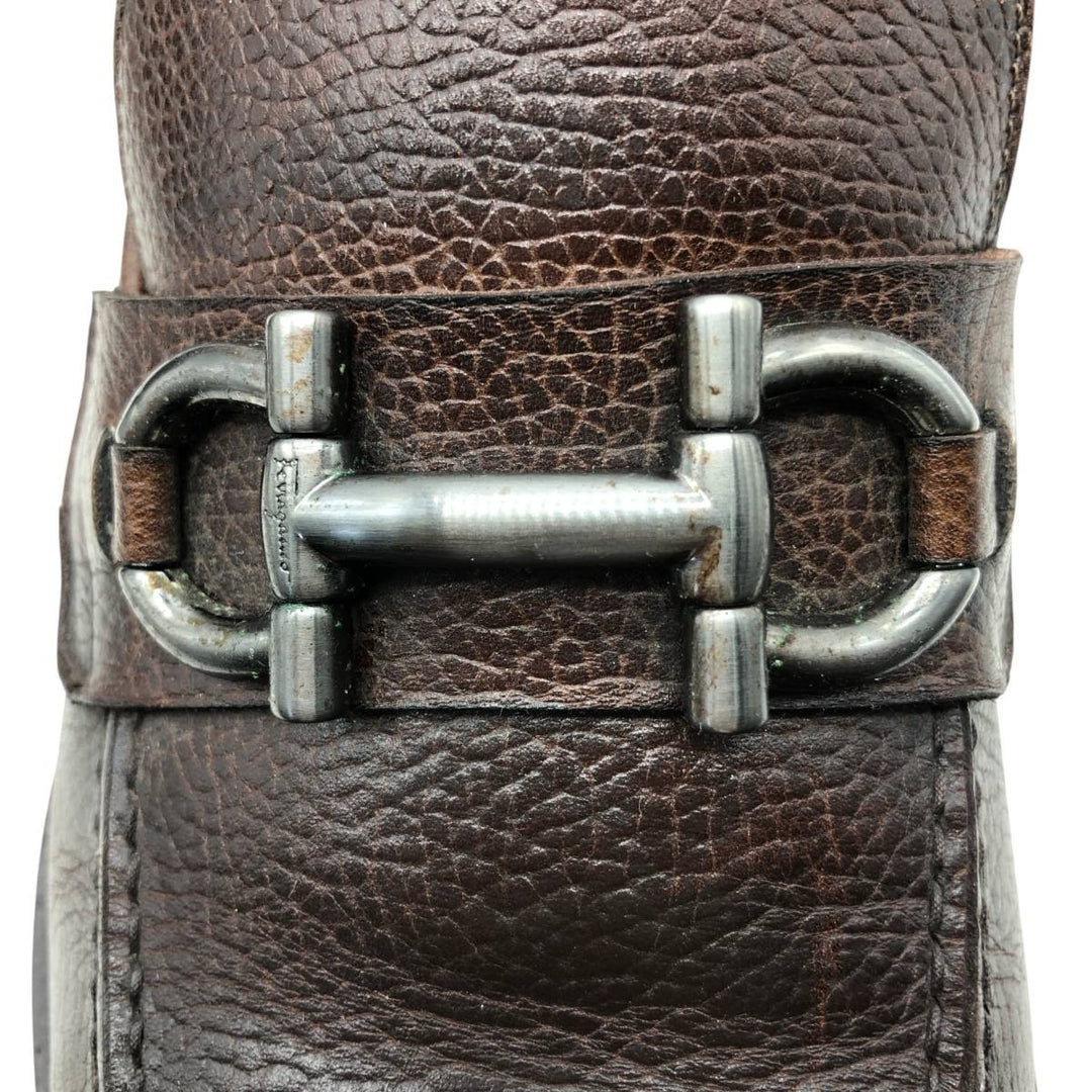 Salvatore Ferragamo bit loafers, made in Italy, size 9 1/2D Men's 27.5cm unclear brown type Vintage Second Hand