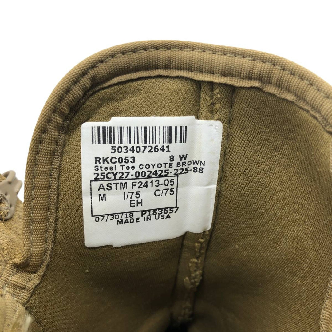 Civilian-made Rocky suede steel-toe combat boots, made in the USA, size 8W Men's 26.0cm unclear brown type Vintage Second Hand