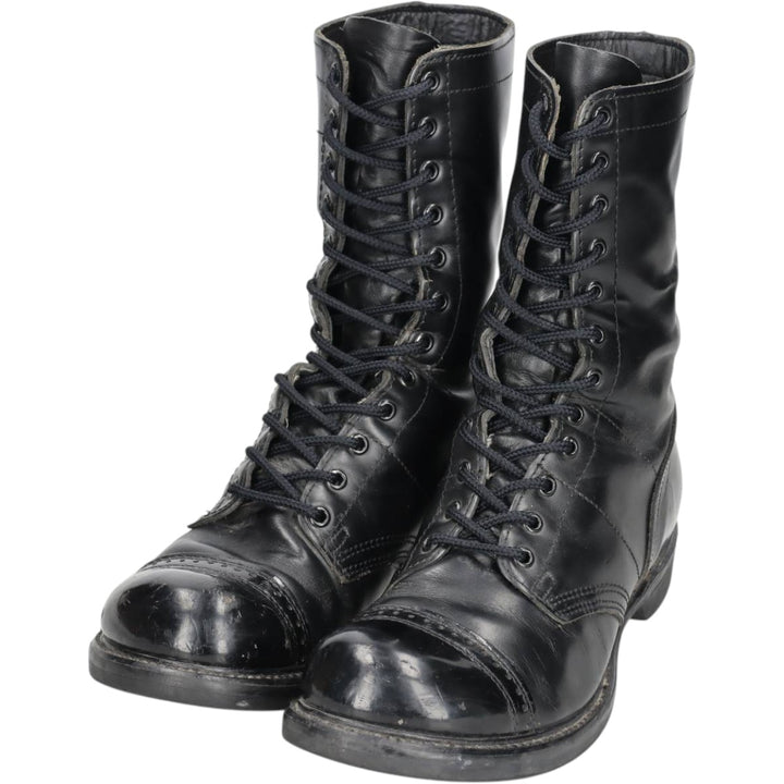 Civilian-made HH BRAND steel-toe straight-tip combat boots, made in the USA, size 10 1/2 E (equivalent to men's 11.2"), vintage style /saa016050 Men's 28.5cm unclear black type Vintage Second Hand