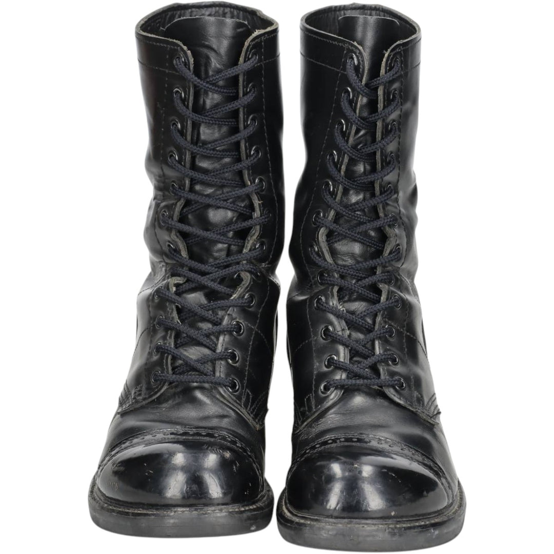 Civilian-made HH BRAND steel-toe straight-tip combat boots, made in the USA, size 10 1/2 E (equivalent to men's 11.2"), vintage style /saa016050 Men's 28.5cm unclear black type Vintage Second Hand
