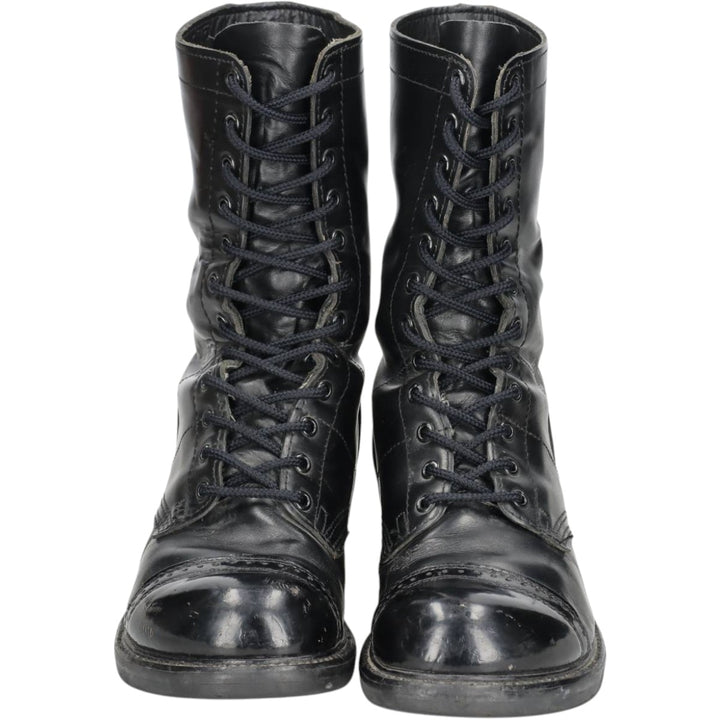Civilian-made HH BRAND steel-toe straight-tip combat boots, made in the USA, size 10 1/2 E (equivalent to men's 11.2"), vintage style /saa016050 Men's 28.5cm unclear black type Vintage Second Hand