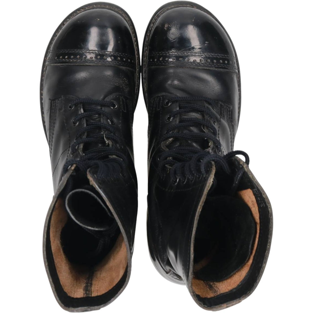 Civilian-made HH BRAND steel-toe straight-tip combat boots, made in the USA, size 10 1/2 E (equivalent to men's 11.2"), vintage style /saa016050 Men's 28.5cm unclear black type Vintage Second Hand