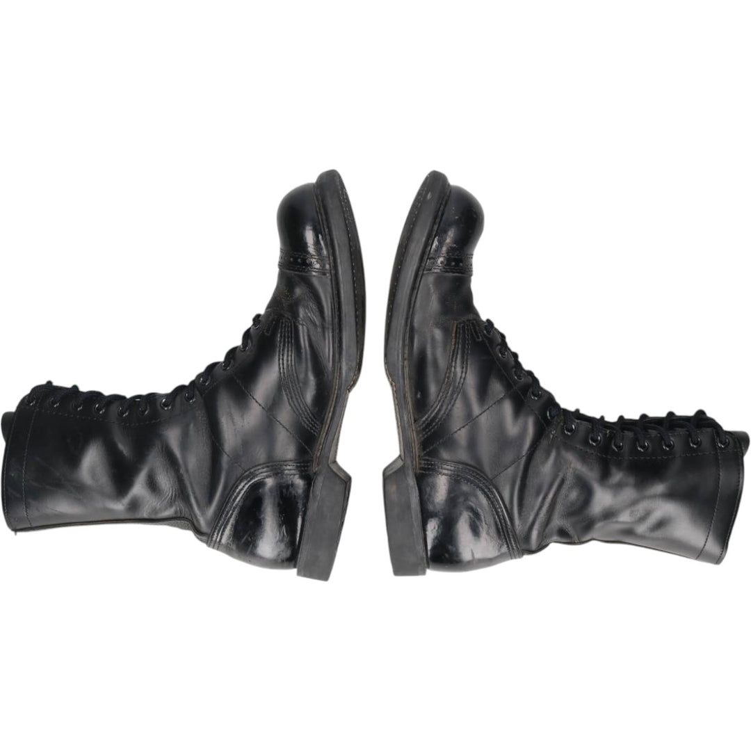 Civilian-made HH BRAND steel-toe straight-tip combat boots, made in the USA, size 10 1/2 E (equivalent to men's 11.2"), vintage style /saa016050 Men's 28.5cm unclear black type Vintage Second Hand