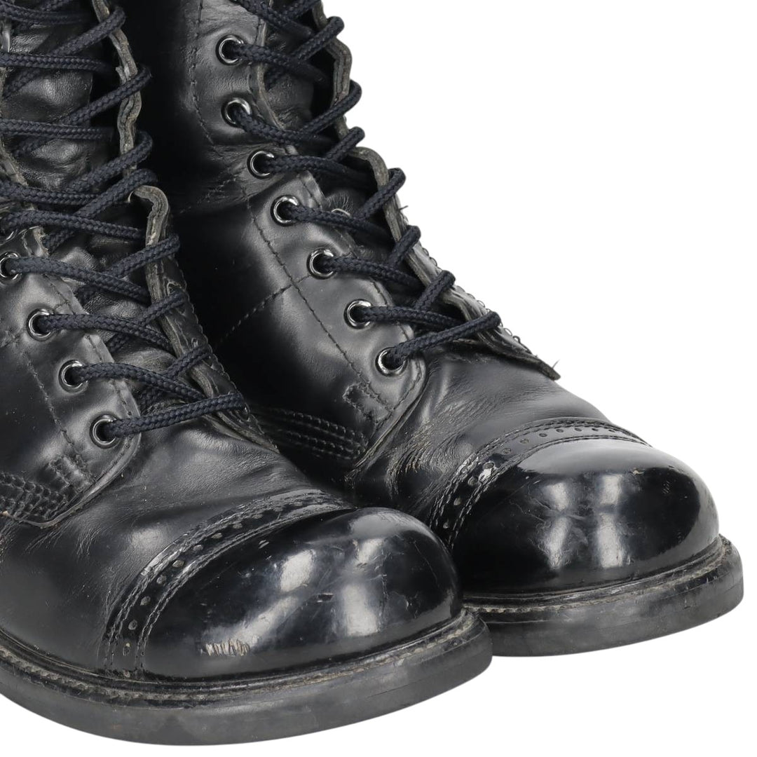 Civilian-made HH BRAND steel-toe straight-tip combat boots, made in the USA, size 10 1/2 E (equivalent to men's 11.2"), vintage style /saa016050 Men's 28.5cm unclear black type Vintage Second Hand