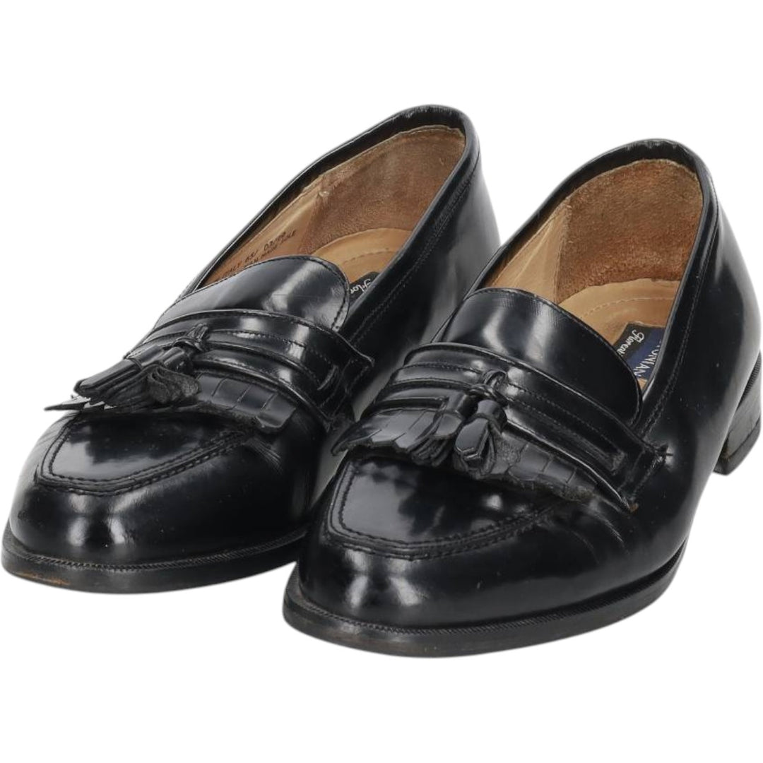 Bostonian FLORENTINE quilted tassel loafers, made in Italy, size 10M Men's 28.5cm genuine leather black type Vintage Second Hand