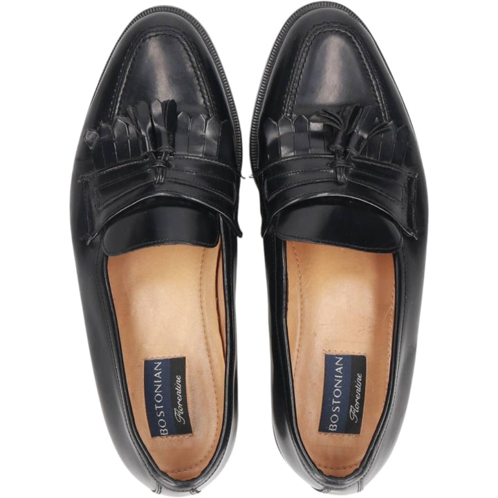 Bostonian FLORENTINE quilted tassel loafers, made in Italy, size 10M Men's 28.5cm genuine leather black type Vintage Second Hand