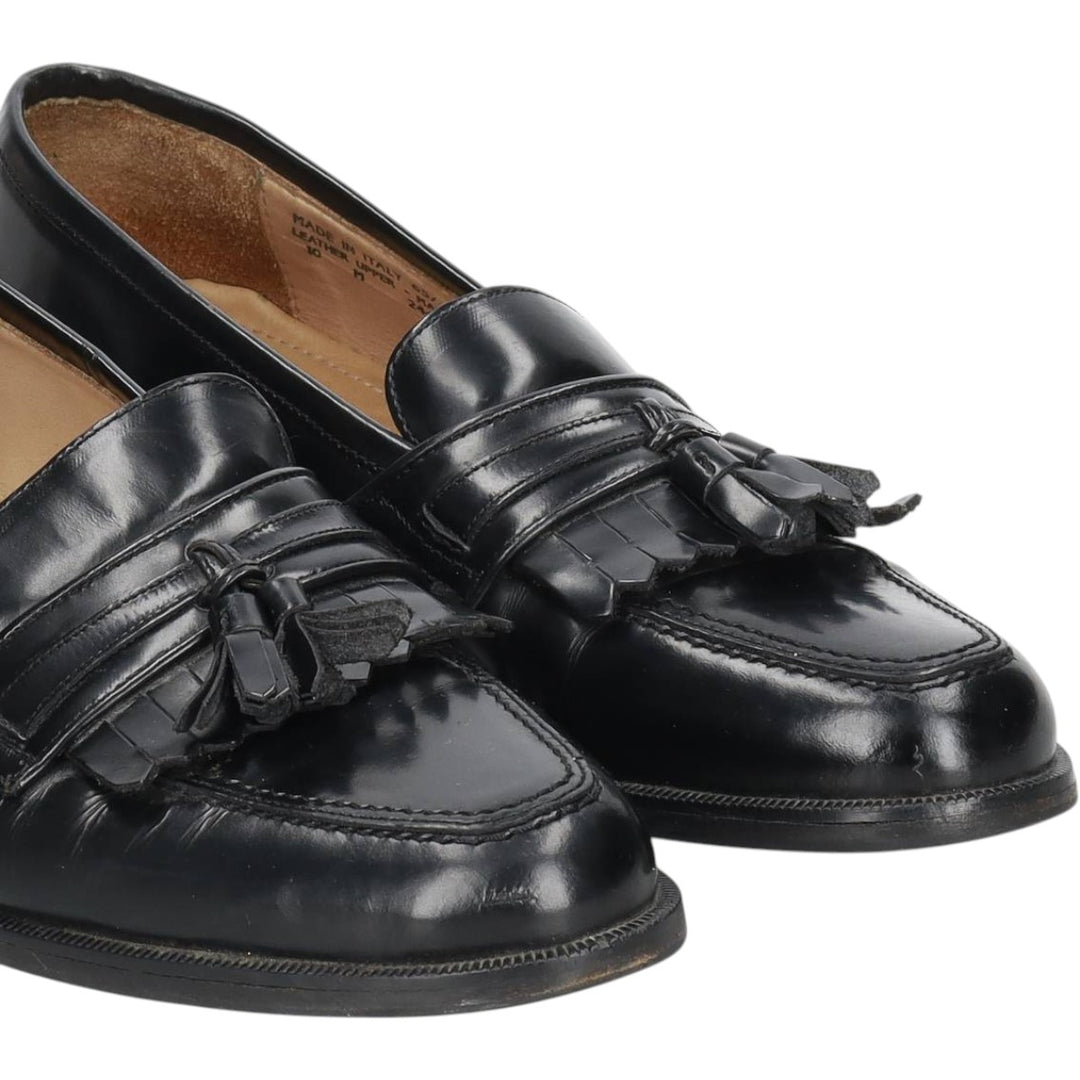 Bostonian FLORENTINE quilted tassel loafers, made in Italy, size 10M Men's 28.5cm genuine leather black type Vintage Second Hand