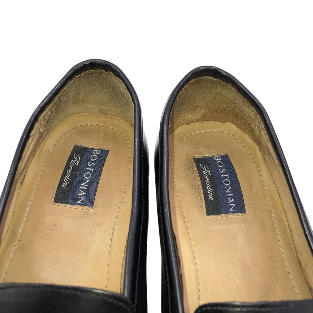 Bostonian FLORENTINE quilted tassel loafers, made in Italy, size 10M Men's 28.5cm genuine leather black type Vintage Second Hand