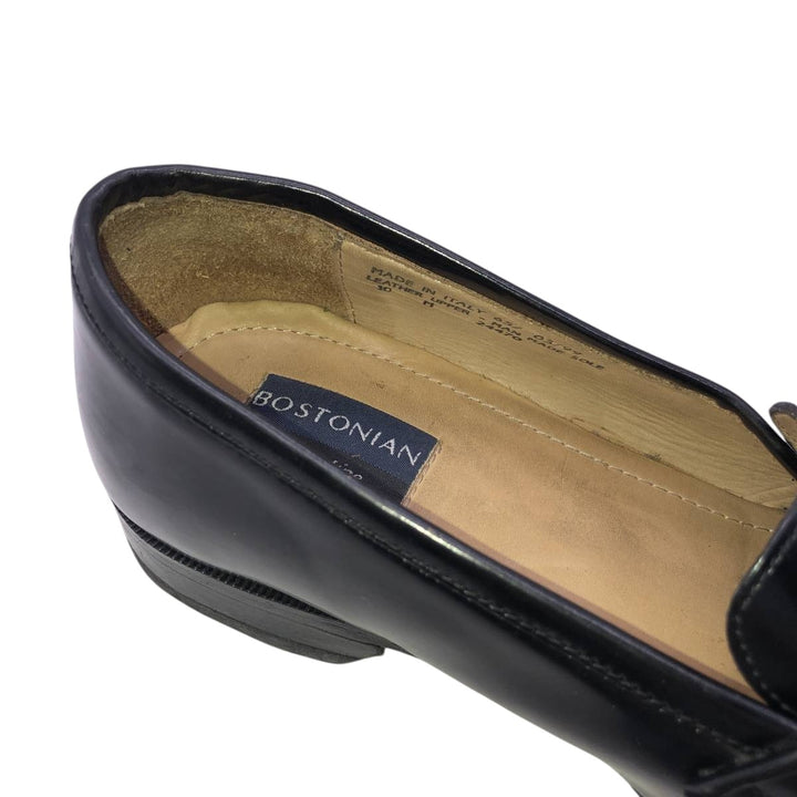Bostonian FLORENTINE quilted tassel loafers, made in Italy, size 10M Men's 28.5cm genuine leather black type Vintage Second Hand