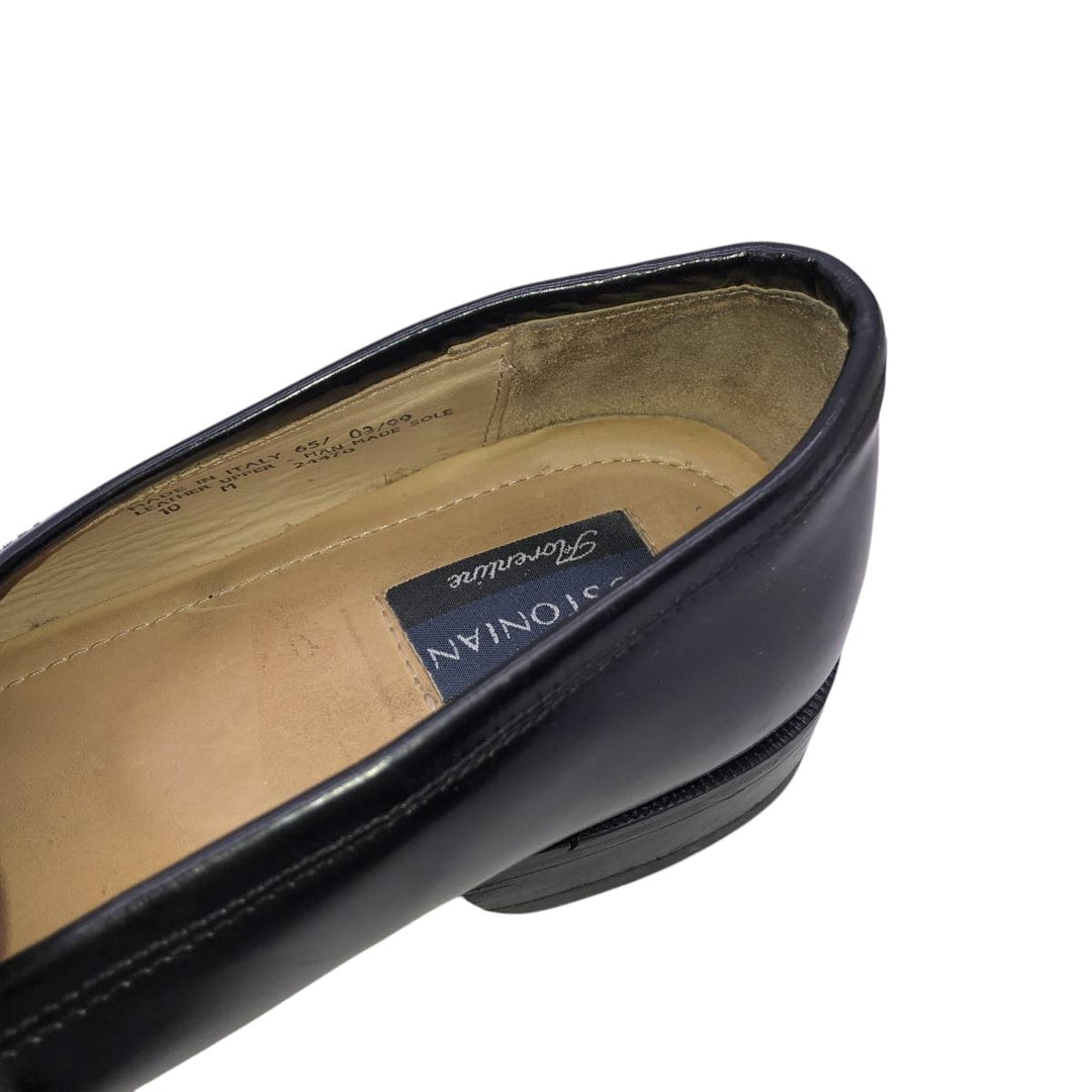 Bostonian FLORENTINE quilted tassel loafers, made in Italy, size 10M Men's 28.5cm genuine leather black type Vintage Second Hand