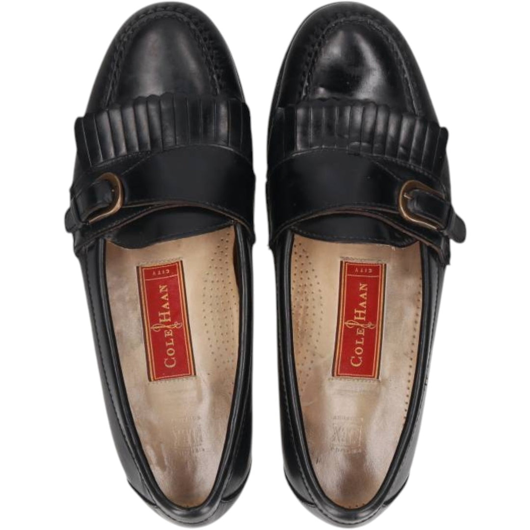 Cole Haan quilted monk strap shoes for men, size 10.6 inches (approx.) /saa016053 Men's 27.0cm unclear black type Vintage Second Hand