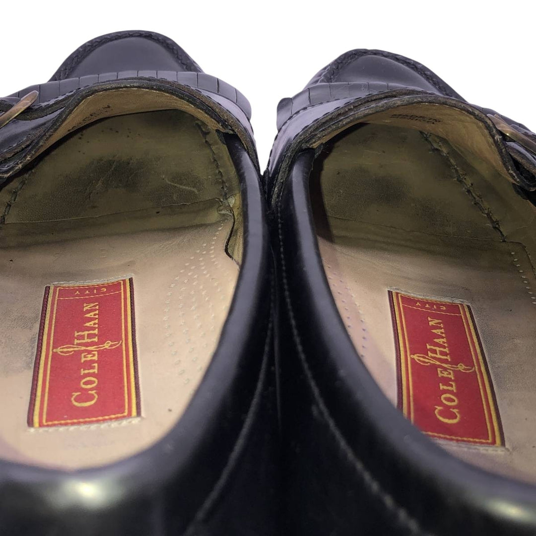 Cole Haan quilted monk strap shoes for men, size 10.6 inches (approx.) /saa016053 Men's 27.0cm unclear black type Vintage Second Hand