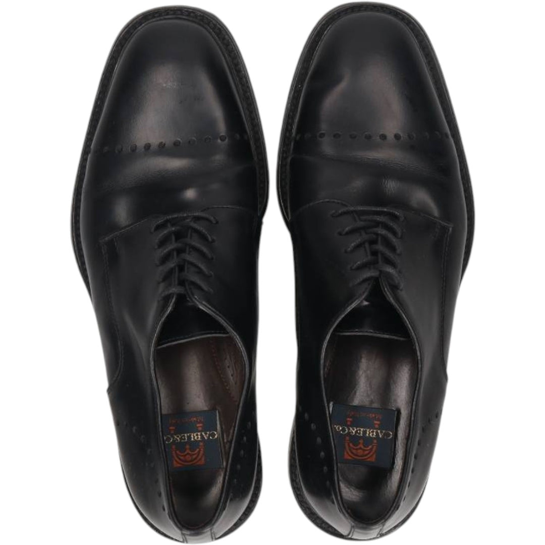 CABLE AND Co. Imitation Cap-Toe Leather Shoes, Made in Italy, Size 10 1/2 Men's 29.0cm genuine leather black type Vintage Second Hand
