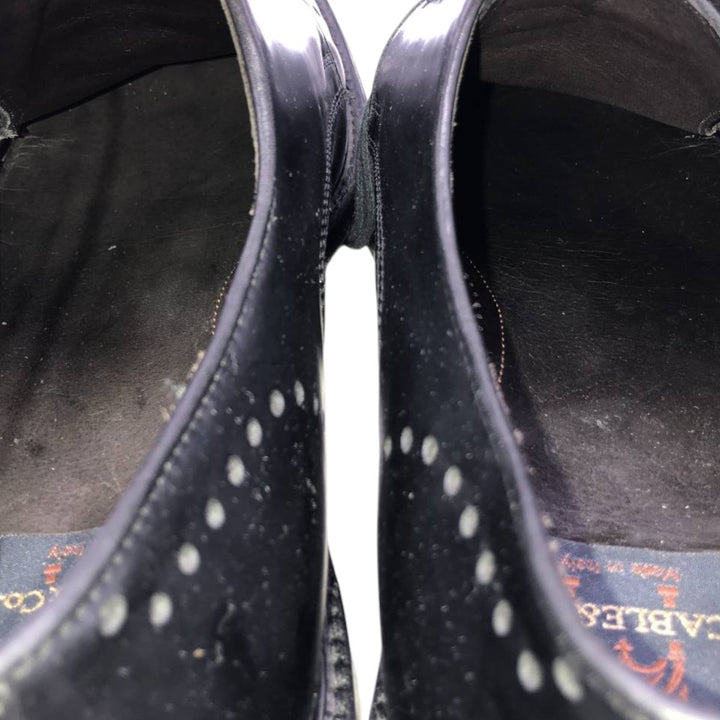 CABLE AND Co. Imitation Cap-Toe Leather Shoes, Made in Italy, Size 10 1/2 Men's 29.0cm genuine leather black type Vintage Second Hand