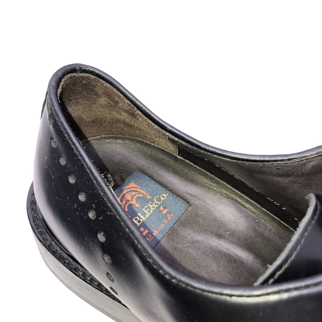 CABLE AND Co. Imitation Cap-Toe Leather Shoes, Made in Italy, Size 10 1/2 Men's 29.0cm genuine leather black type Vintage Second Hand