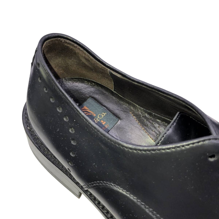 CABLE AND Co. Imitation Cap-Toe Leather Shoes, Made in Italy, Size 10 1/2 Men's 29.0cm genuine leather black type Vintage Second Hand