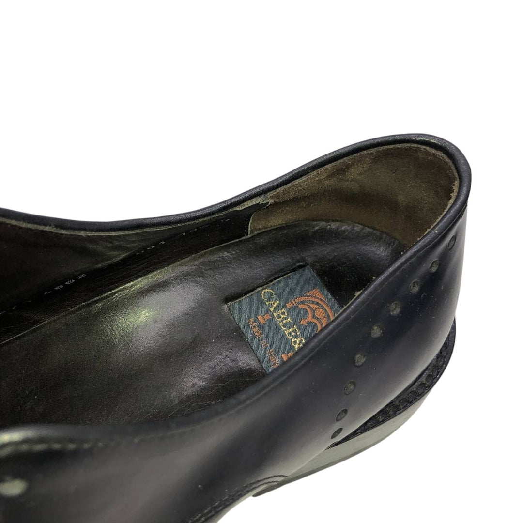 CABLE AND Co. Imitation Cap-Toe Leather Shoes, Made in Italy, Size 10 1/2 Men's 29.0cm genuine leather black type Vintage Second Hand