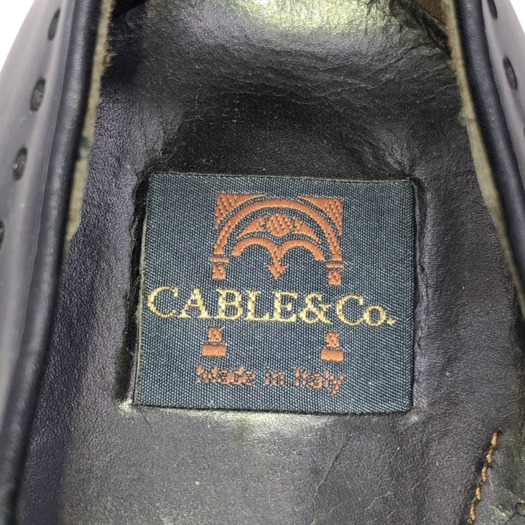 CABLE AND Co. Imitation Cap-Toe Leather Shoes, Made in Italy, Size 10 1/2 Men's 29.0cm genuine leather black type Vintage Second Hand