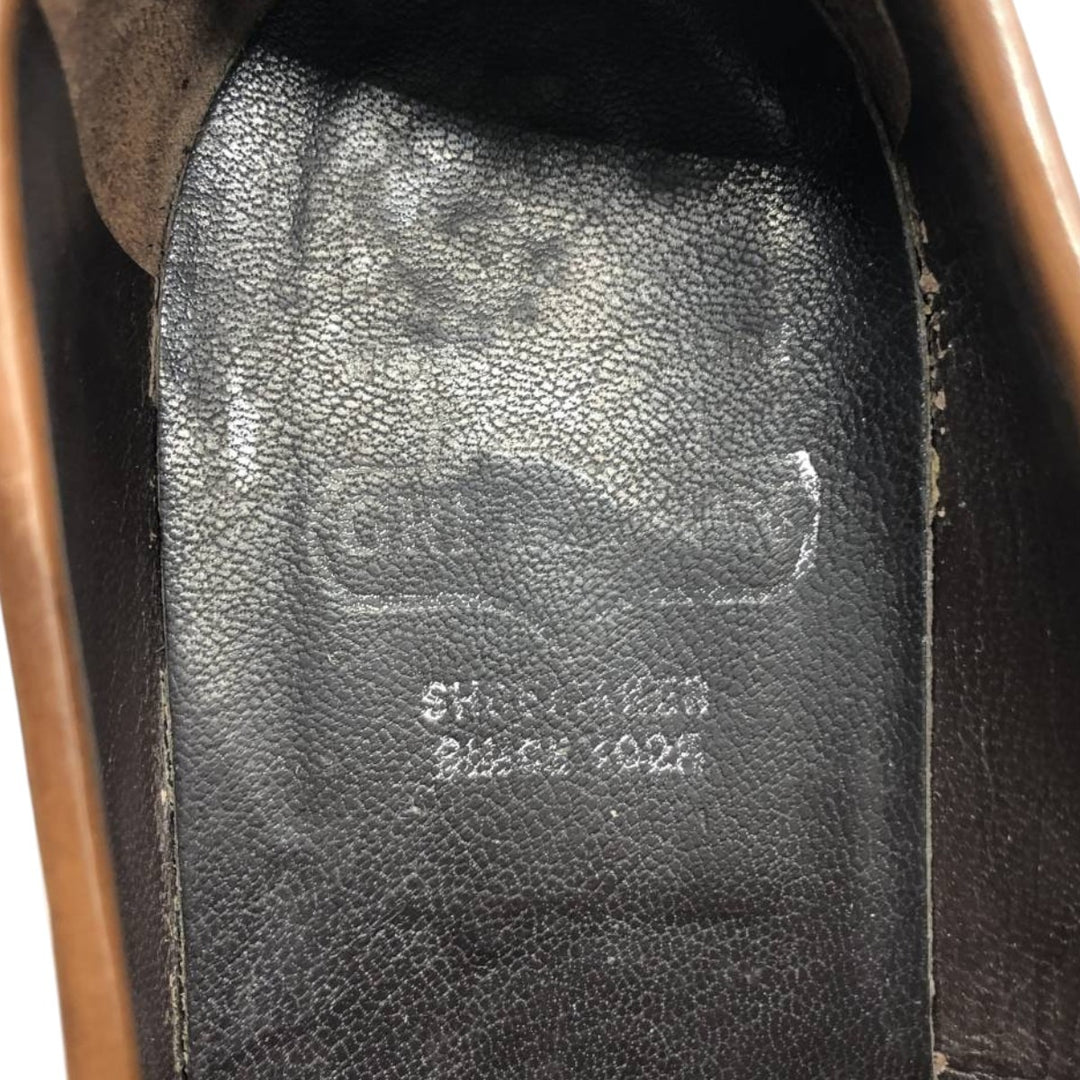 Square-toe coin loafers, made in Italy, size 43 Men's 26.5cm genuine leather brown type Vintage Second Hand