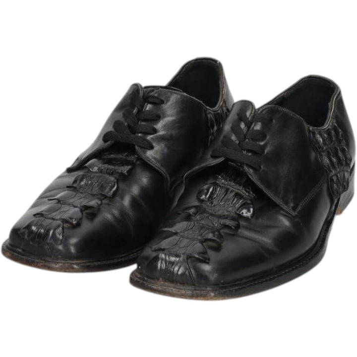 BELVEDERE FLORENCE Square Toe Leather Shoes, Made in Italy, Size 9M Men's 27.5cm genuine leather black type Vintage Second Hand