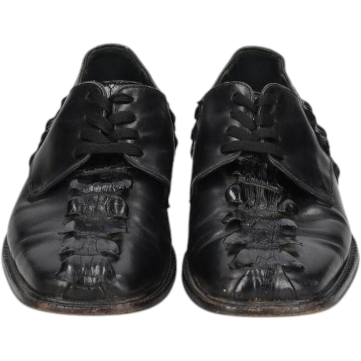BELVEDERE FLORENCE Square Toe Leather Shoes, Made in Italy, Size 9M Men's 27.5cm genuine leather black type Vintage Second Hand